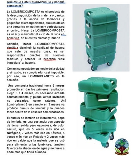 Lombri Compostero 1 Kgr Sustrato Lombriz Garantía 20 Años.