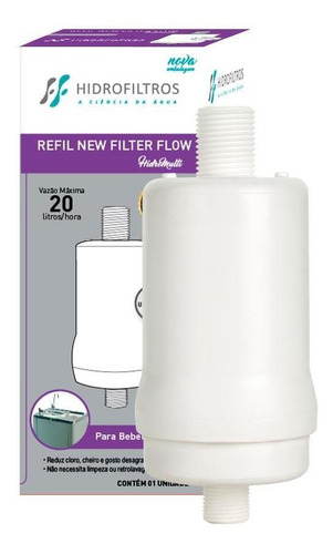 Filtro Refil Hidrofiltros New Filter Flow P/ Bebedouro Cor Branco não