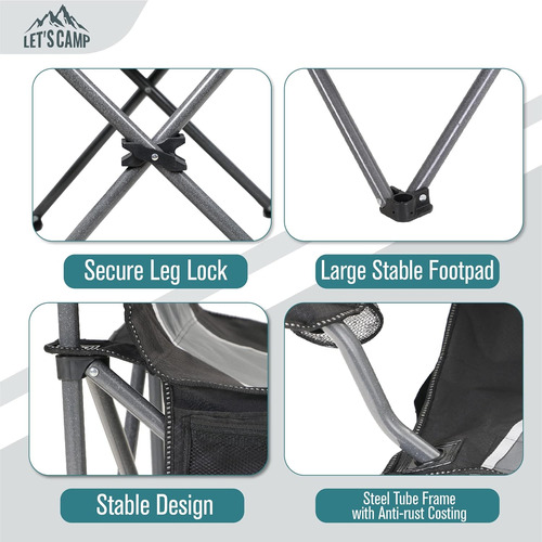 Silla Plegable De Gran Tamaño Para Acampar Al Aire Libre, Si