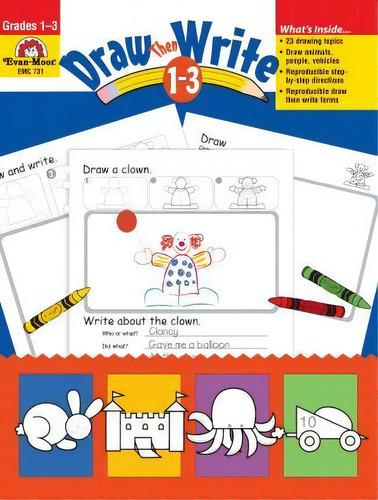 Draw...then Write Grades 1-3, De Evan-moor Educational Publishers., Vol. 1. Editorial Evan Moor Educational Publishers, Tapa Blanda En Inglés