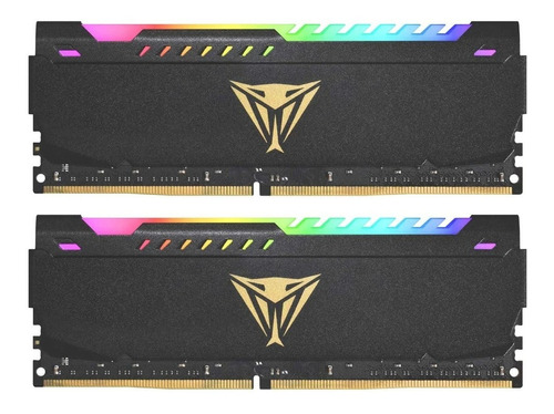 Memoria RAM Viper Steel RGB gamer color negro 32GB 2 Patriot PVSR432G360C0K