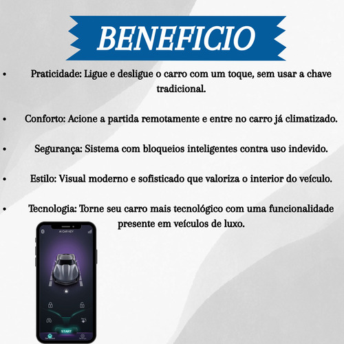 Kit Start Stop Universal com 2 Chaves Carro Partida Remota Chave De Presença Kit Start Stop Universal com 2 Chaves