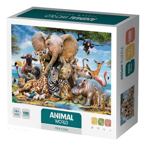 Rompecabezas Mundo Animales 1000 Pzs Puzzle Único Premium +