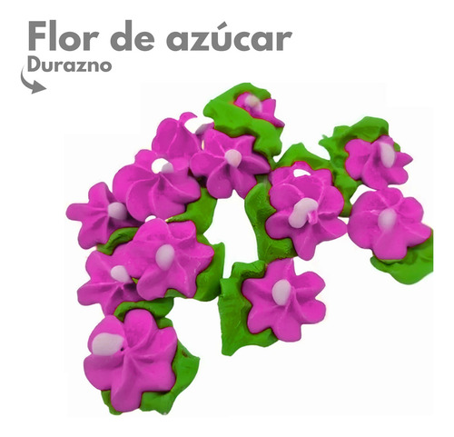 Flor De Azucar Durazno Mediana Con Hoja X50u