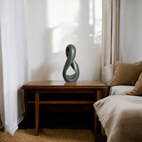 Escultura Decorativa De Mesa Infinito Vertical Verde