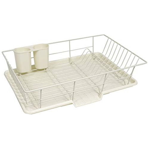Metal, Plasic 3 Piece Dish Drainer Rack Set With Drying...
