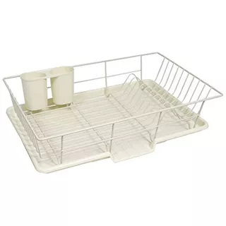 Metal, Plasic 3 Piece Dish Drainer Rack Set With Drying...