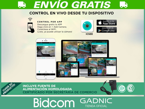 Camara Domo Exterior Seguridad Ip P2p Hd Wifi Vision Nocturn