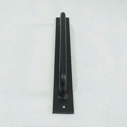 Manijon Hierro Macizo Puerta Granero Acceso Mod Puente Liso Negro