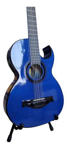 Bajo Quinto Azul Ocelotl Cedro Electroacústico Con Resaque Diestro Azul Barnizado 10