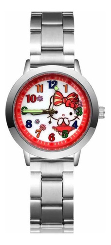 Reloj Hello Kitty Mujer Pulsera Metálica Y Esfera Pequeña.