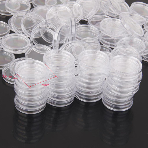 100 Piezas Cápsula Di Monete Transparente De 26 Mm
