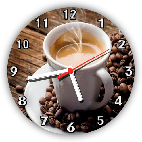 Relógio Parede Criativo Cozinha Café Coffe Vintage - 30 Cm