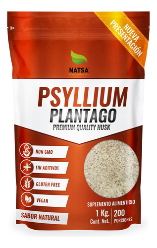 Psyllium Husk Plantago 1 Kg, Calidad Premium