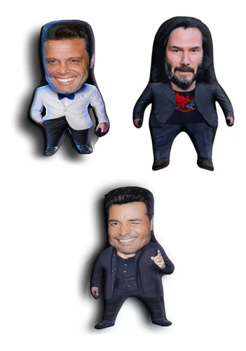 3 Mini Chayanne Luismi Keanu Buki  Cojín Decorativo 27 Cm