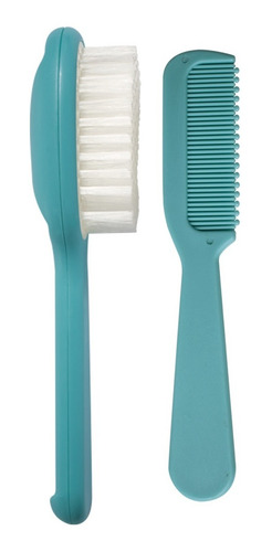 Imagem 2 de 2 de Kit Escova E Pente Infantil Azul Kababy 1227a