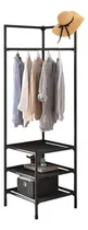 Comprar Rack Perchero Esquinero Colgador Organizador De Ropa Armable Color Negro