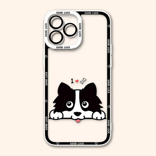 Bonita Funda De Perro Border Collie Para iPhone 15 14 Pro 13