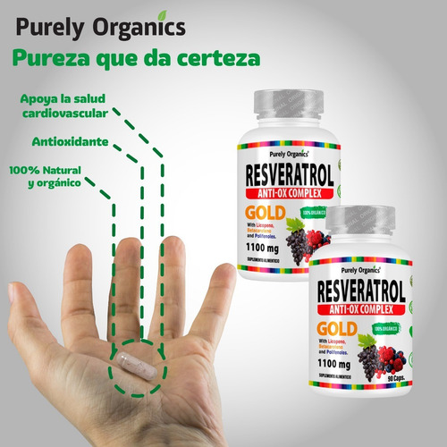 Combo 2 Resveratrol Anti-ox Complex Gold | 90 Caps Sabor Sin sabor