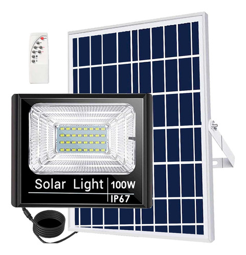 Reflector Solar 100w Panel Solar Luz Blanca Exteriores Carcasa Negro Luz Blanco Neutro