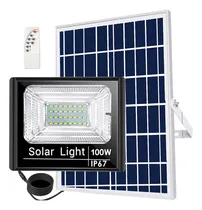 Comprar Reflector Solar 100w Panel Solar Luz Blanca Exteriores Carcasa Negro Luz Blanco Neutro