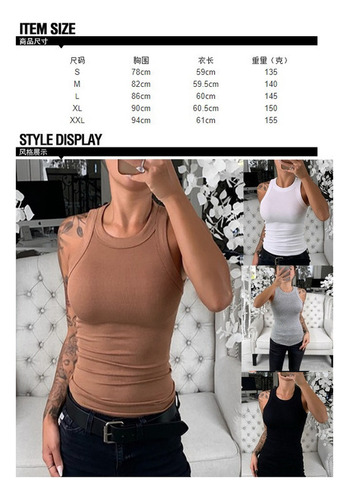 General Camiseta Sin Mangas Con Cuello Redondo Cuello