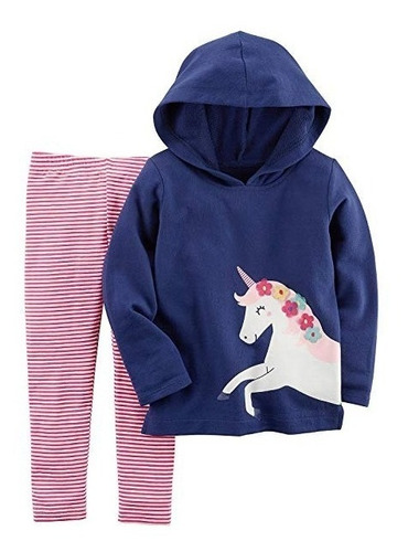 Carters Buzo Unicornio Azul Con Calza Rayada 3 Meses Nena