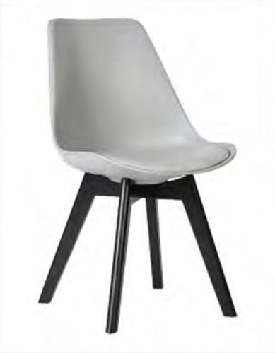 Silla Tulip Gris Patas De Madera Negra 