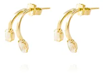 Comprar Aros De Plata Esterlina 925 Oval Doble Revestido En Oro 18kt