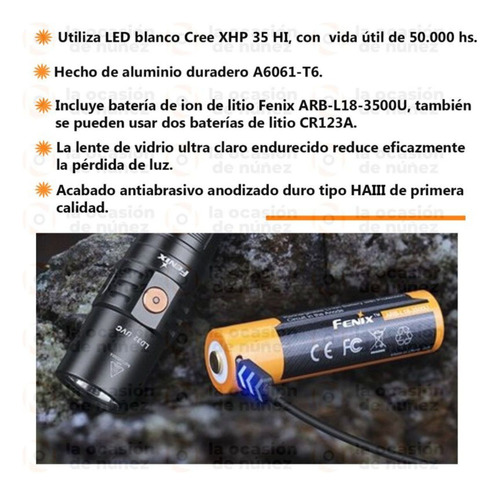 Linterna De Mano Fenix Ld32 1200l Ultravioleta Desinfectante