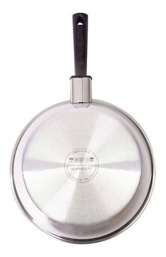 Sartén Plano Excálibur De Acero Inoxidable Negro 28cm