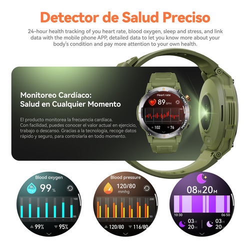 J300 Smartwatch Deportivo - 100+ Modos De Deporte, 7 Días De Batería, Ip68 Impermeable, Monitoreo De Salud & Llamadas Bluetooth Para Aventureros