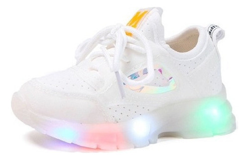 Zapatillas Led Zapatos For Niña Infantil Juvenil Blanco