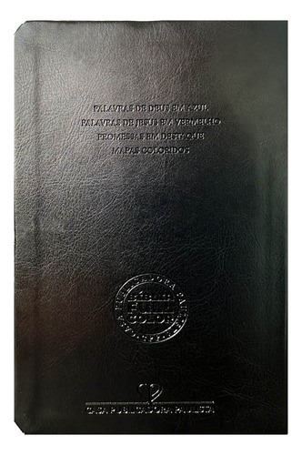 Bíblia Jumbo Arc Full Color Capa Pu Luxo C/ Harpa - Cruz Preta