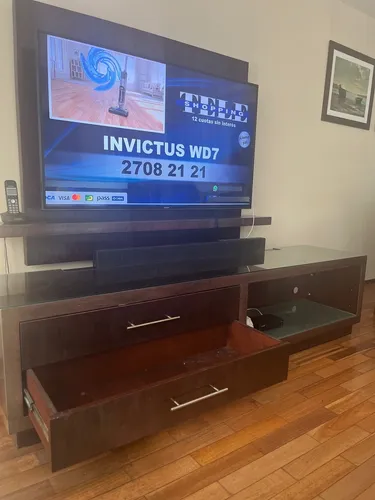 Rack Tv Para Living Caoba Oscuro