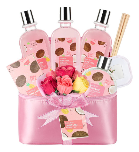 Cestas De Regalo De Spa Para Mujeres, Coco, Kit De Baño Pa.