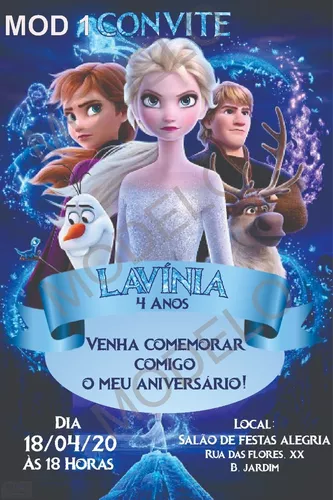 Frozen II  Convites frozen, Convite, Festa frozem