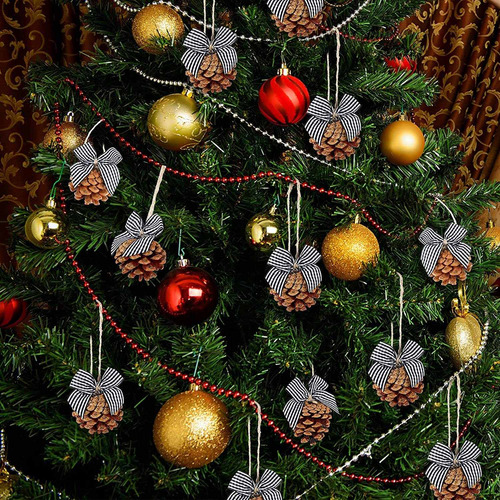 Imagen 3 de 7 de 12 Piezas De Conos De Pino Natural De Navidad Adornos ...