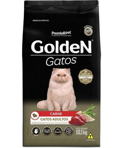 Ração Golden Gatos Adultos Carne 10kg