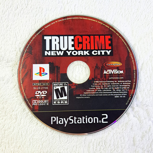 True Crime New York City Original Americano Ps2 - Só O Disco (Usado)