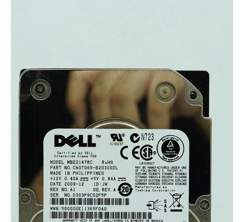 Disco Duro Dell 146gb Sas 15k 2.5, Servidor Gen 11-13, K532n (Reacondicionado)
