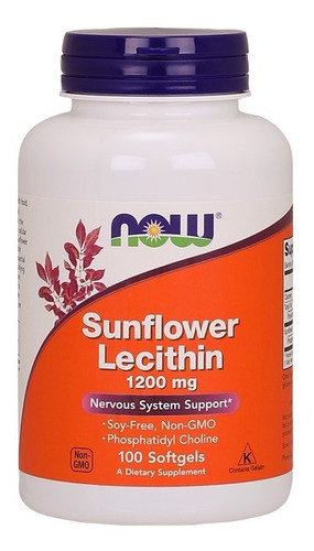 Now Foods Lecitina De Girasol 1200 Mg Fosfatidilcolina Sabor Sin Sabor