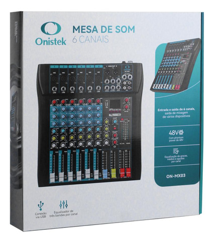 Mesa De Som Para Estúdio Podcast 6 Canais Com Usb E Efeitos