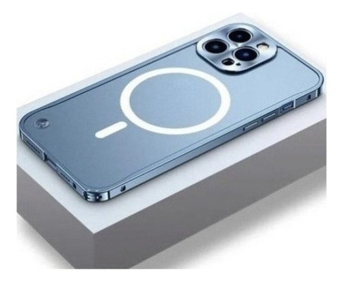 Estuche De Carga Magnético Con Marco De Metal Para iPhone@