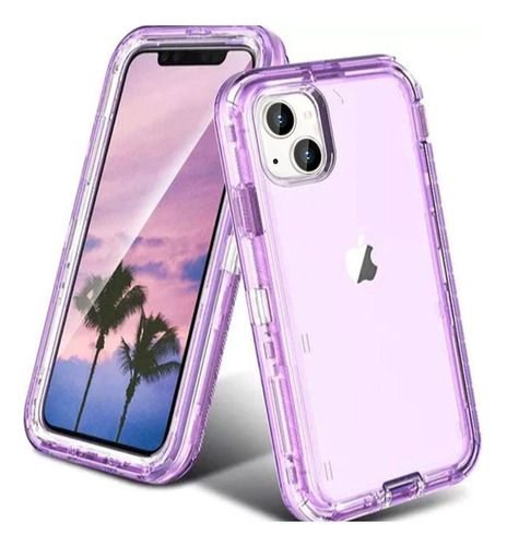 Protector Para iPhone 14 Full Cover Purple Carcasa