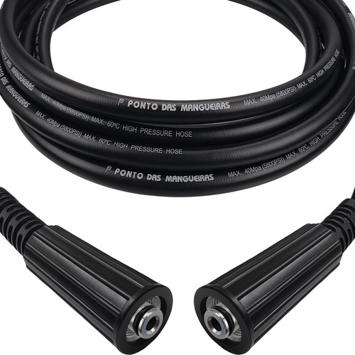 05 Metros Mangueira De Nylon P/ Wap Class Preta 1450 Libras Cor Preto