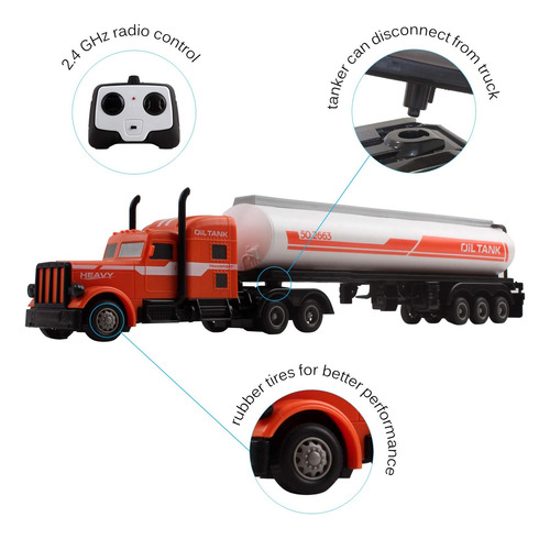 Camion Trailer Control Remoto Remolque Navidad 3
