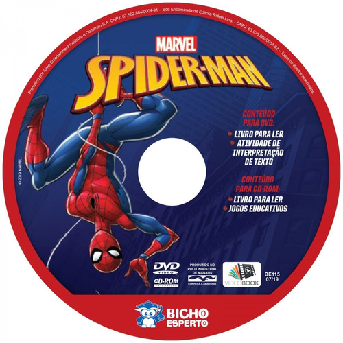 Livro Kit 5 Em 1 Colorir Com Dvd Marvel - Homem Aranha