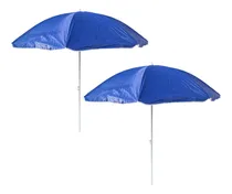 Comprar Kit 2 Sombrillas De Playa Jardín De 1.6m Diámetro Funda Uv