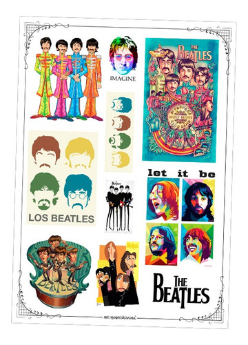 The Beatles #01! Lámina Para Transferencias 21 X 29 Cm